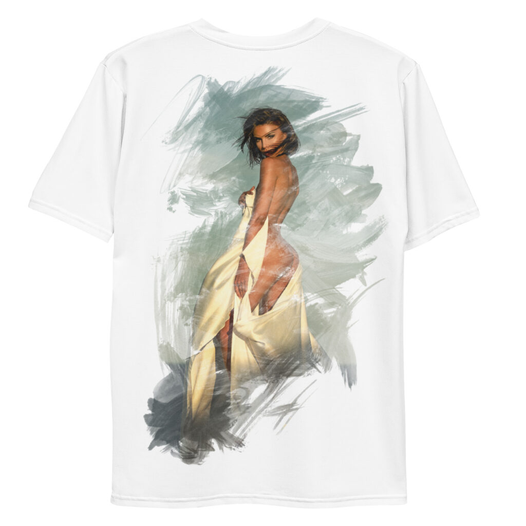 all over print mens crew neck t shirt white back 693c267eebb75 | Leinwand Wandbild - Marcus Boéll Kunstdruck | black & white |framed |canvas