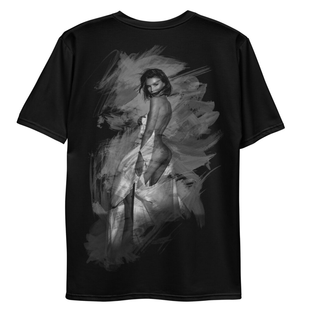 all over print mens crew neck t shirt white back 693c278ad048e | Leinwand Wandbild - Marcus Boéll Kunstdruck | black & white |framed |canvas