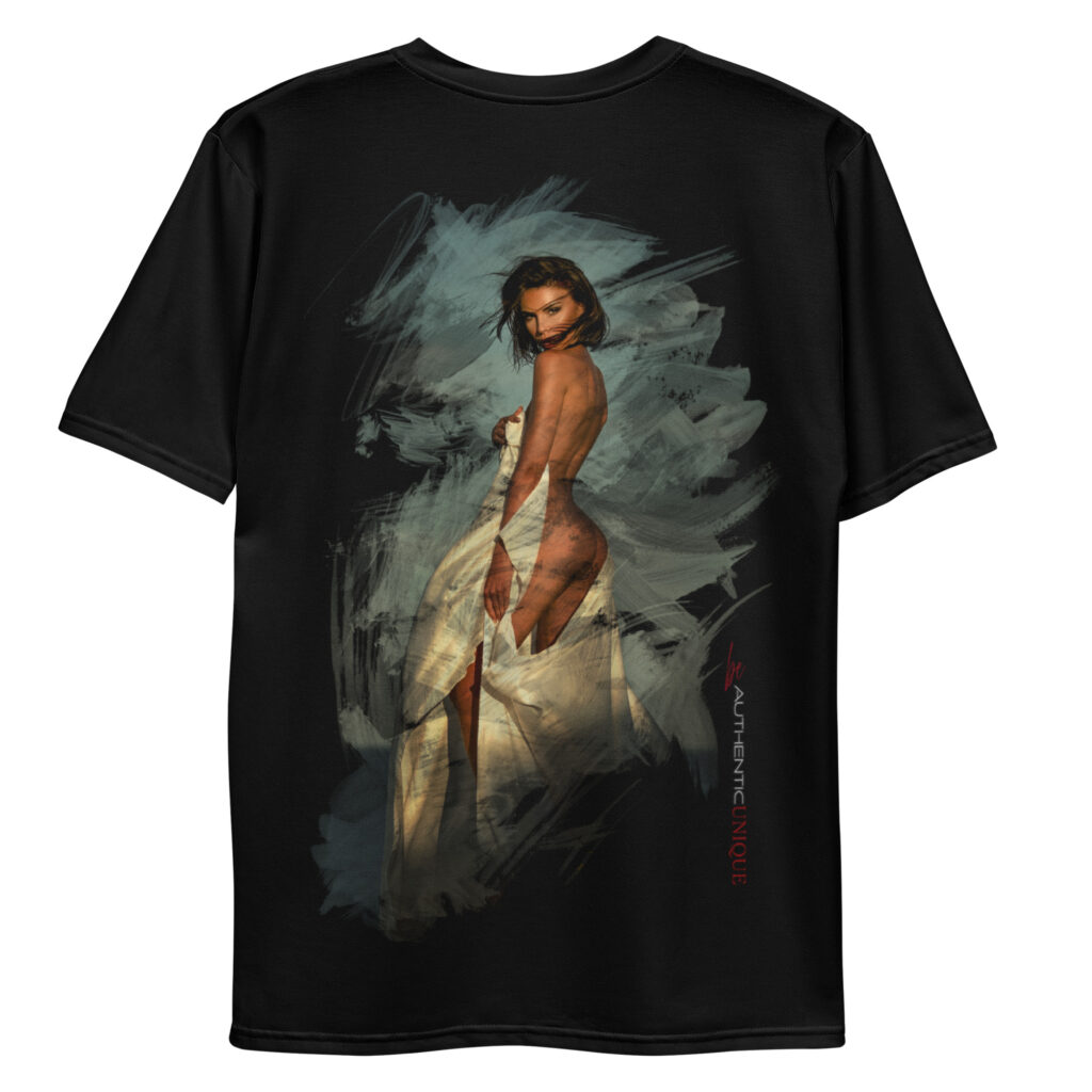 all over print mens crew neck t shirt white back 693c27c457eba | Leinwand Wandbild - Marcus Boéll Kunstdruck | black & white |framed |canvas