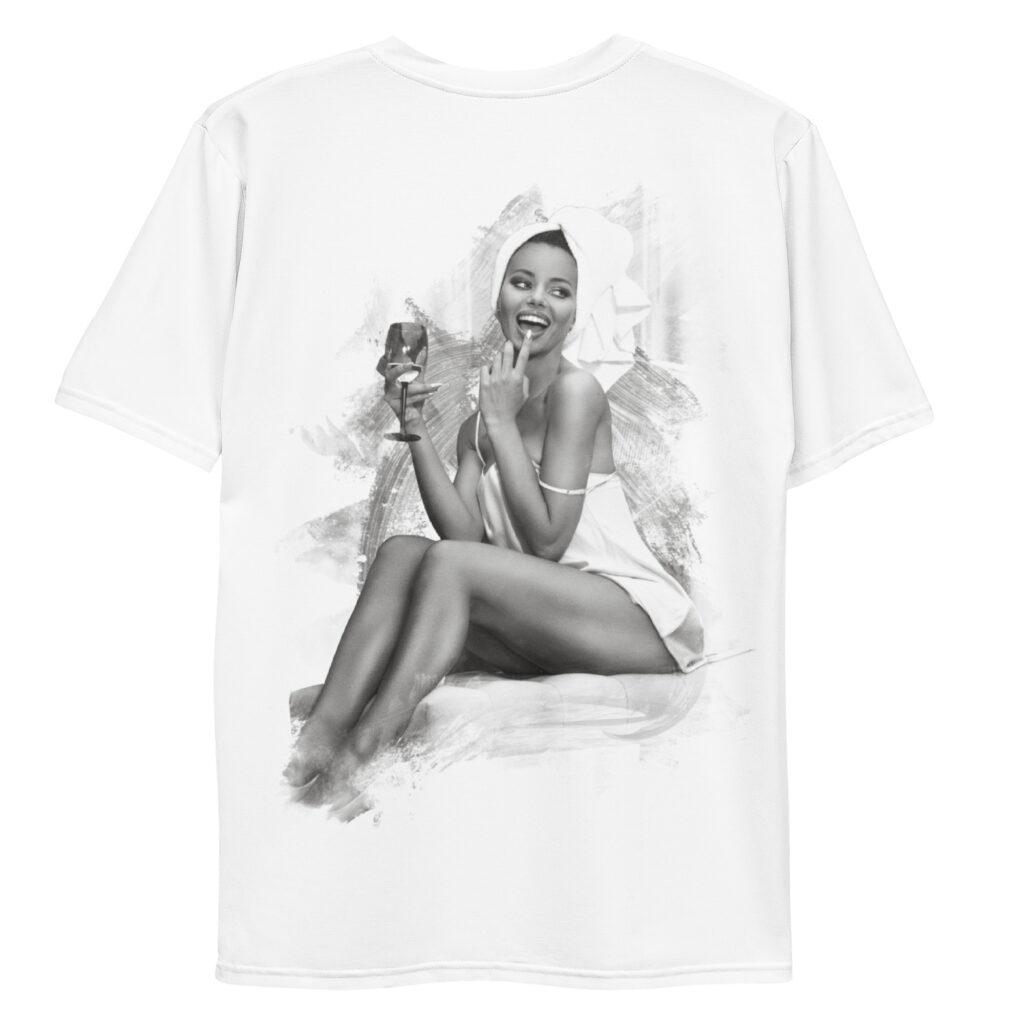 all over print mens crew neck t shirt white back 694cef12a8873 | Leinwand Wandbild - Marcus Boéll Kunstdruck | black & white |framed |canvas