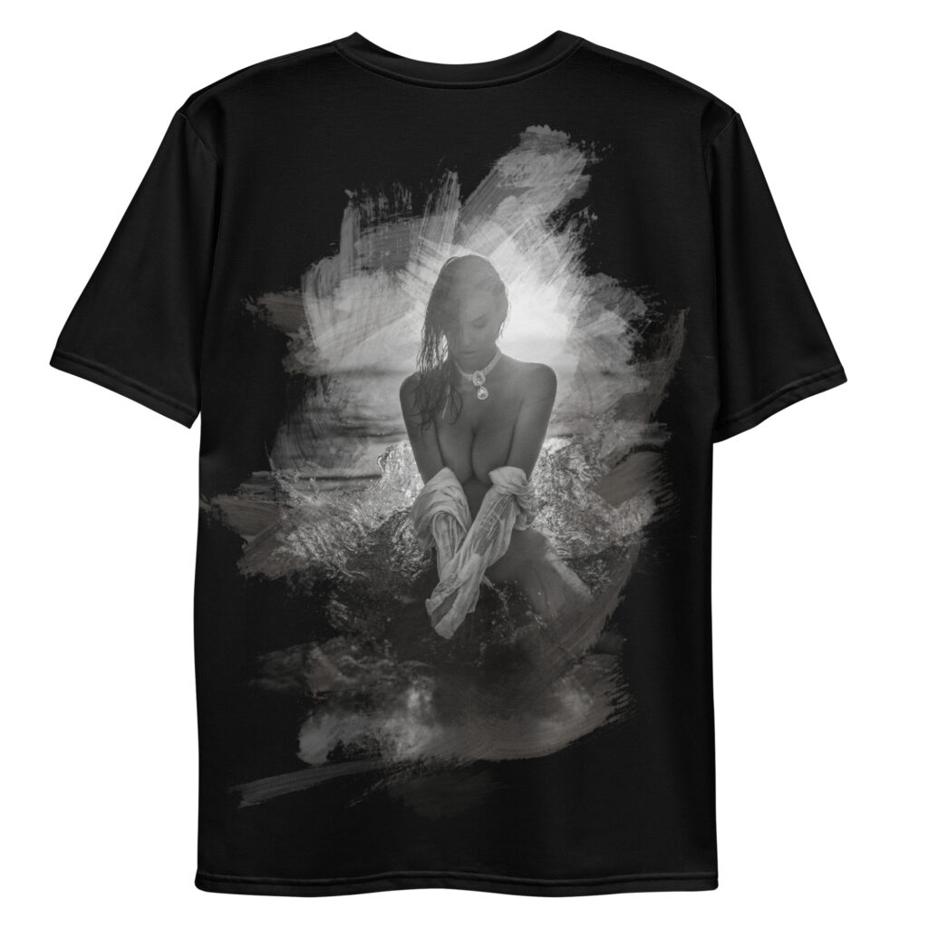 all over print mens crew neck t shirt white back 694d8fba481f1 | Leinwand Wandbild - Marcus Boéll Kunstdruck | black & white |framed |canvas