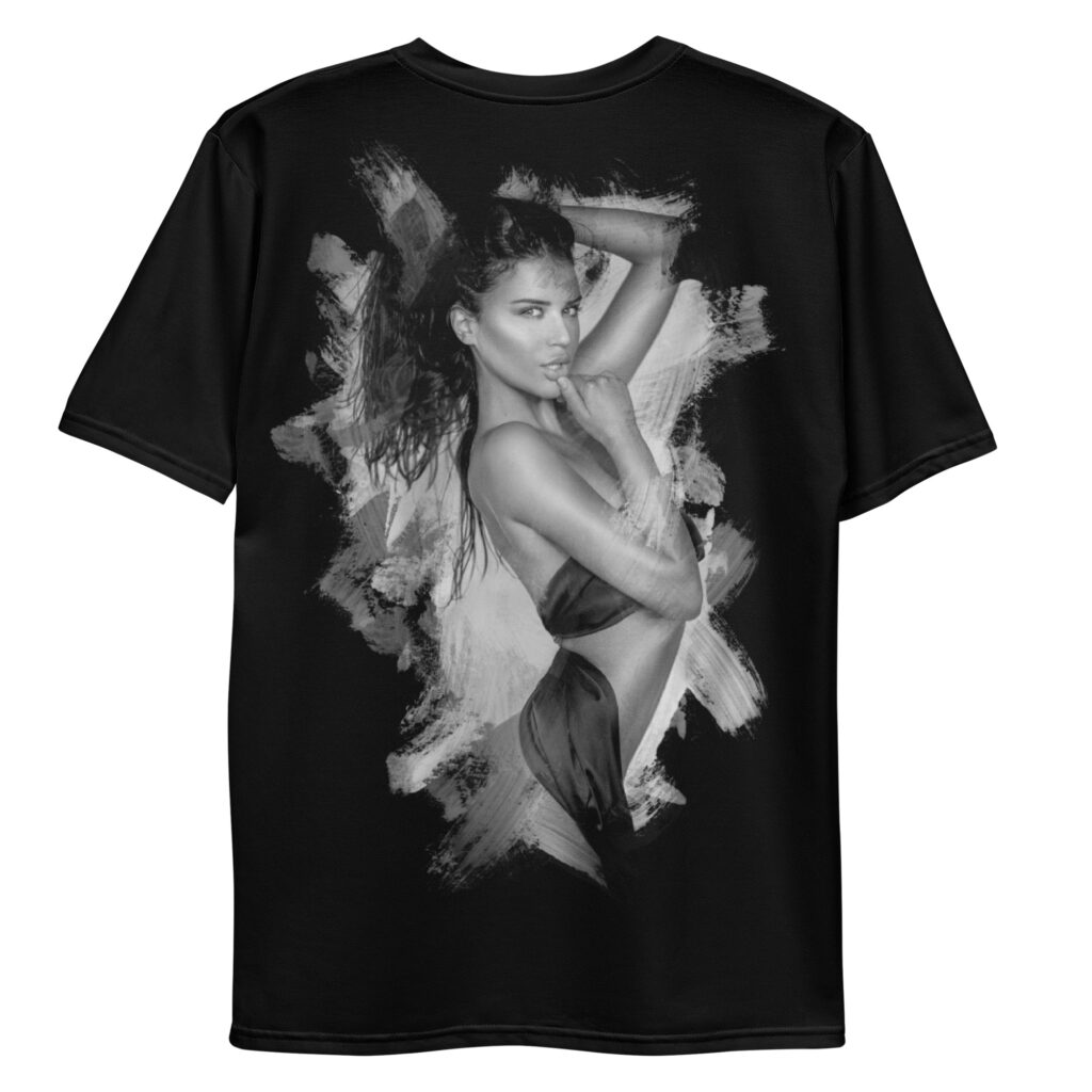 all over print mens crew neck t shirt white back 694ec30bdeae3 | Leinwand Wandbild - Marcus Boéll Kunstdruck | black & white |framed |canvas