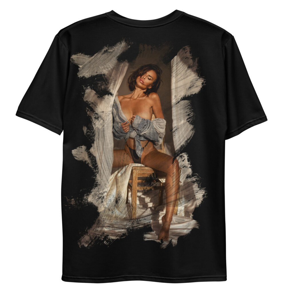 all over print mens crew neck t shirt white back 694fb262516f6 | Leinwand Wandbild - Marcus Boéll Kunstdruck | black & white |framed |canvas