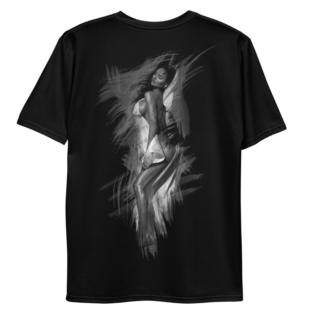 all over print mens crew neck t shirt white back 69524199a34c3 | Leinwand Wandbild - Marcus Boéll Kunstdruck | black & white |framed |canvas