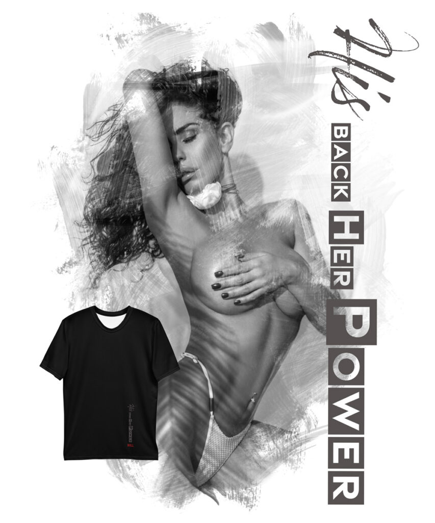 Jessica T shirt His back her power bbw | Leinwand Wandbild - Marcus Boéll Kunstdruck | black & white |framed |canvas