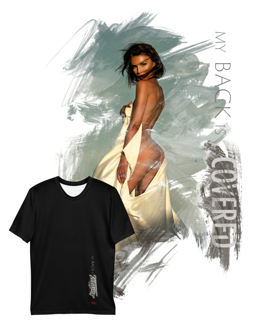 Laura Ariany my back covered bc | Leinwand Wandbild - Marcus Boéll Kunstdruck | black & white |framed |canvas