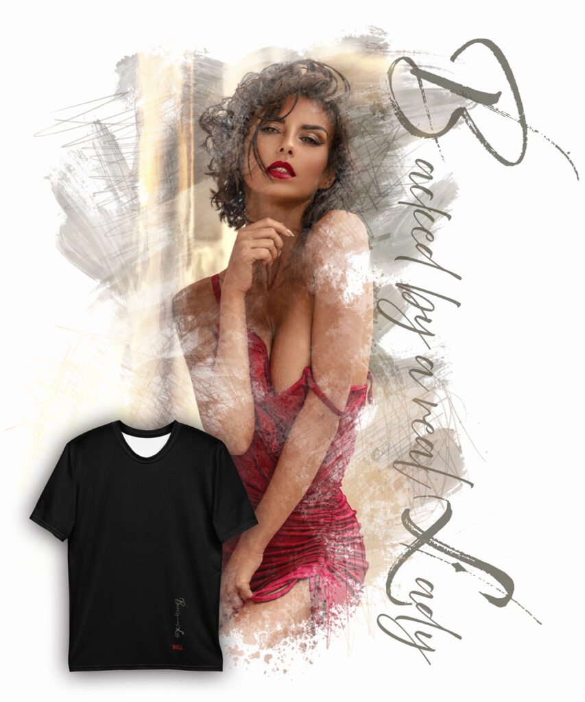 Laura Llubi Backed by a real lady bc | Leinwand Wandbild - Marcus Boéll Kunstdruck | black & white |framed |canvas