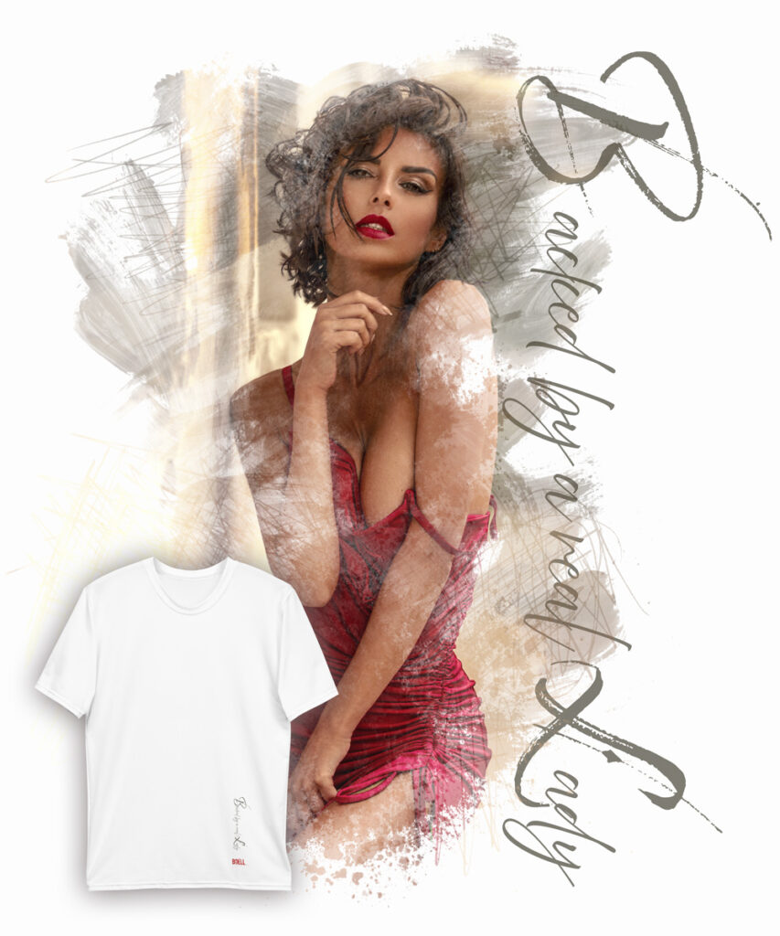 Laura Llubi Backed by a real lady wc | Leinwand Wandbild - Marcus Boéll Kunstdruck | black & white |framed |canvas