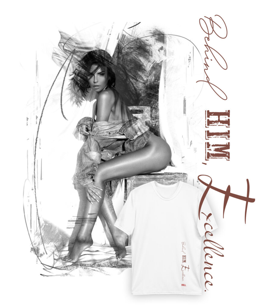 Laura Serena behind him Exellence wbw | Leinwand Wandbild - Marcus Boéll Kunstdruck | black & white |framed |canvas