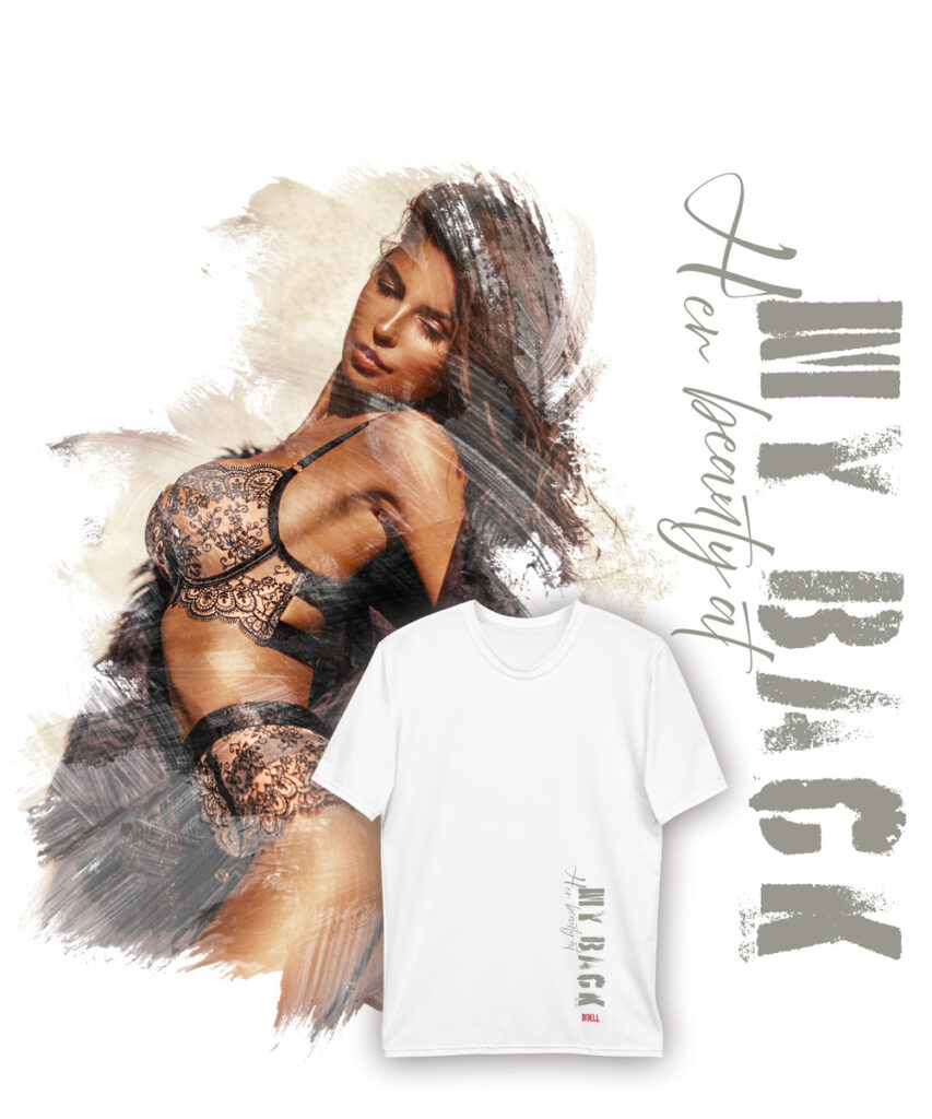 Laura her beauty at my back wc | Leinwand Wandbild - Marcus Boéll Kunstdruck | black & white |framed |canvas