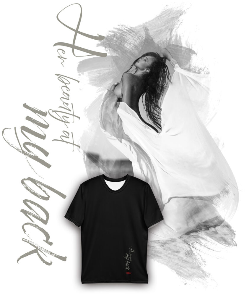 Olga Cala Murada her beauty at my back bbw | Leinwand Wandbild - Marcus Boéll Kunstdruck | black & white |framed |canvas