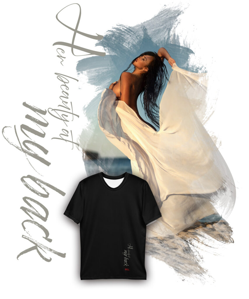 Olga Cala Murada her beauty at my back bc | Leinwand Wandbild - Marcus Boéll Kunstdruck | black & white |framed |canvas