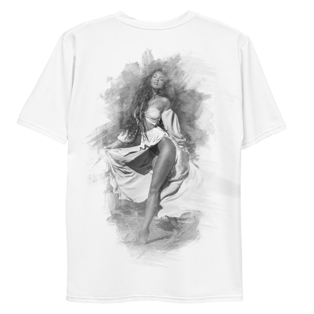 all over print mens crew neck t shirt white back 6982080ef41de | Leinwand Wandbild - Marcus Boéll Kunstdruck | black & white |framed |canvas