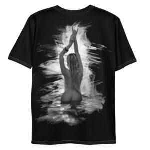 Boéll Shop – Fine Art Photography & Graphic Art 72 Betlem – art T-shirt by Marcus Boéll, black tee, monochrome print, back view