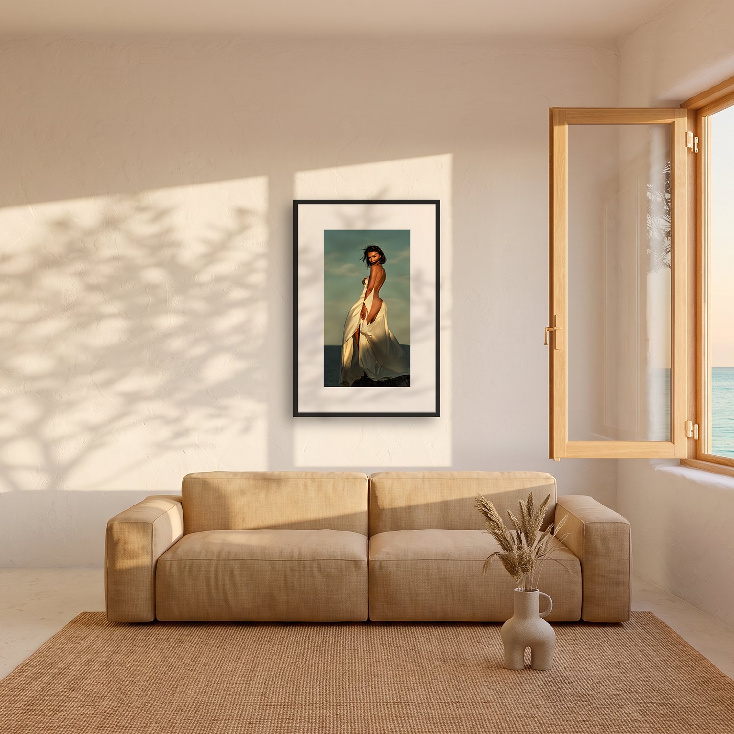 Ariany 2 Ariany – color fine art print by Marcus Boéll, framed, shown in a living room
