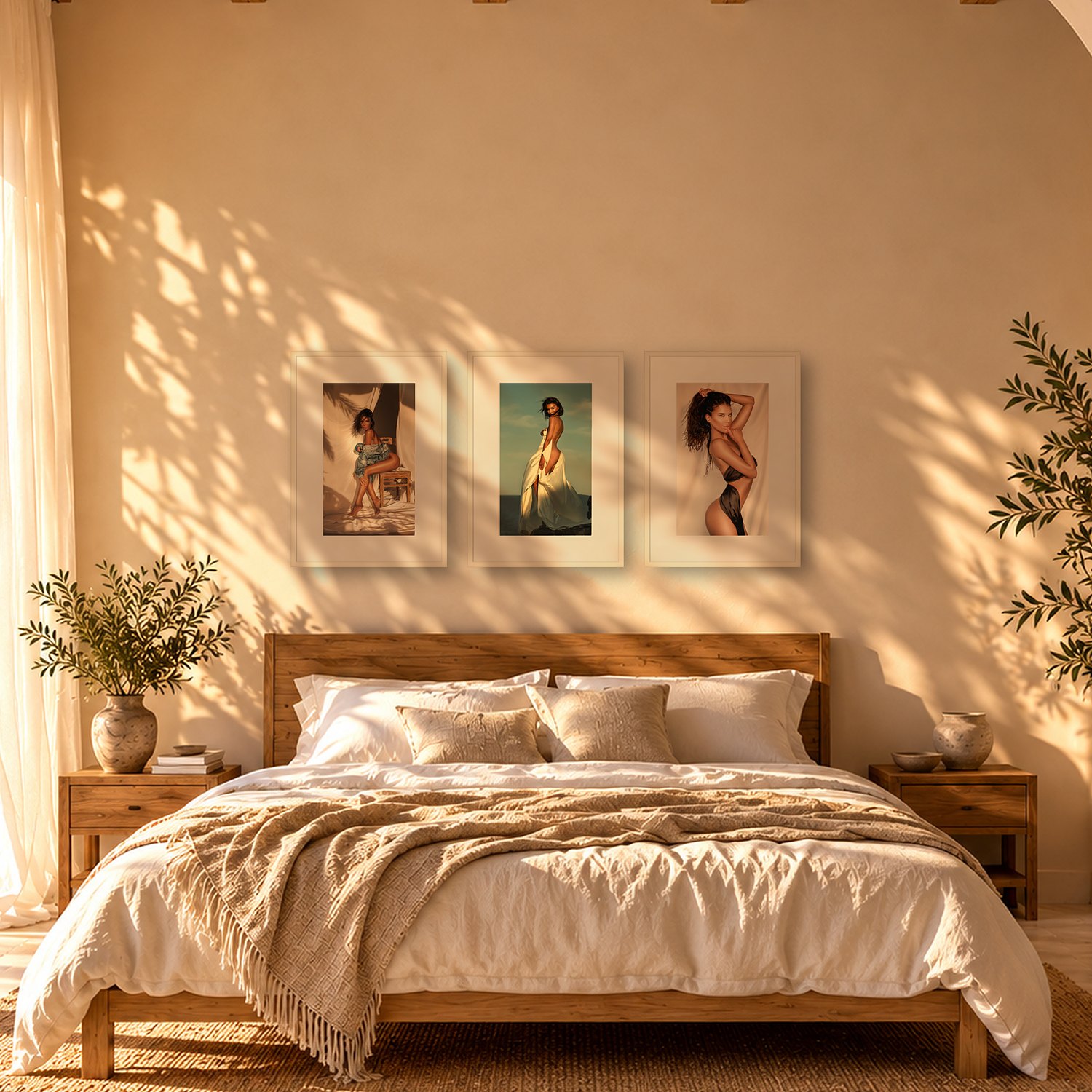 Ariany 3 Ariany – color fine art print by Marcus Boéll, framed, shown in a bedroom