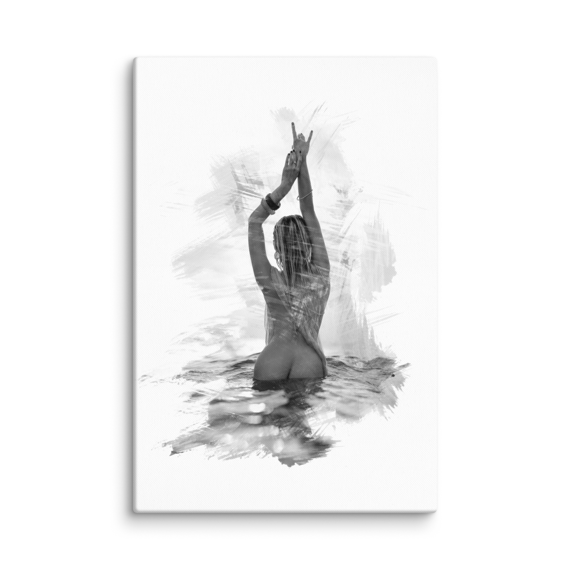 Betlem – Graphic Art · White · Monochrome 1 Betlem – graphic art canvas print by Marcus Boéll, white background, monochrome