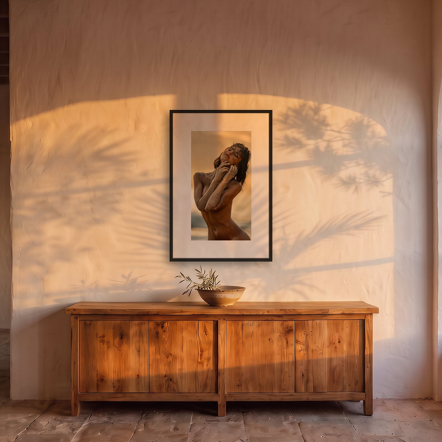 Son Carió 2 Son Carió – color fine art print by Marcus Boéll, framed, shown in a dining room