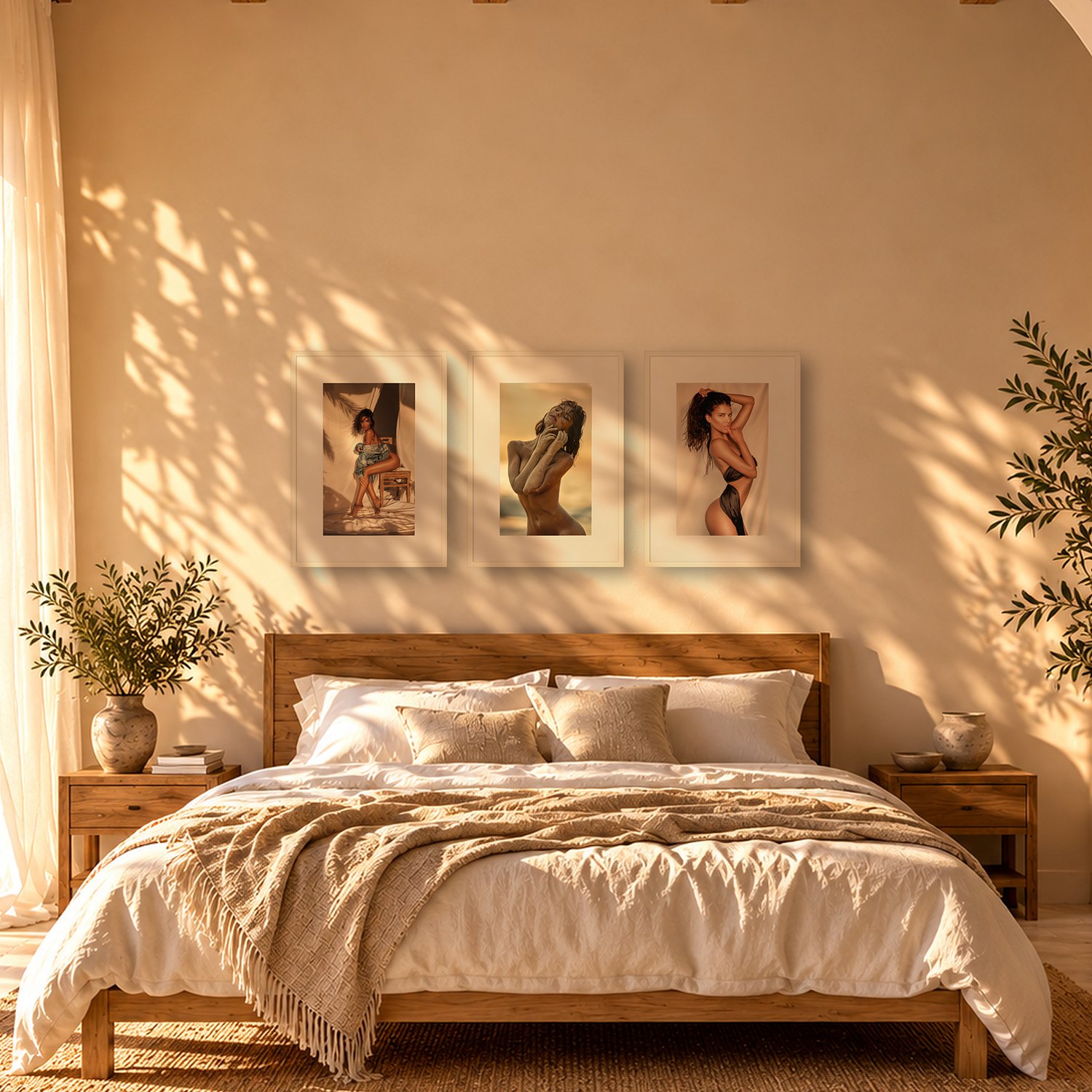 Son Carió 3 Son Carió – color fine art print by Marcus Boéll, framed, shown in a bedroom