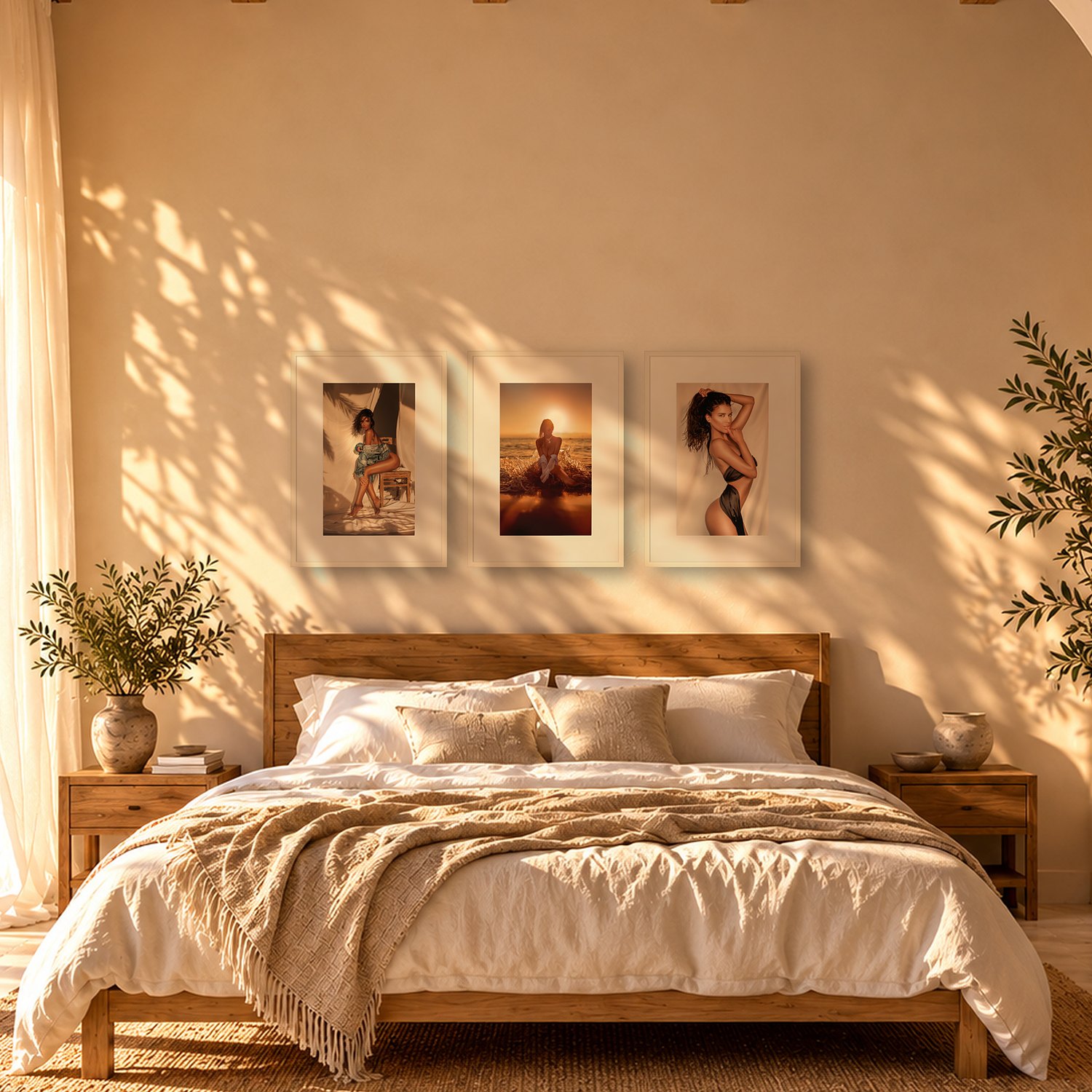 Son Mesquida – Portrait 3 Son Mesquida – color fine art print by Marcus Boéll, framed, shown in a bedroom