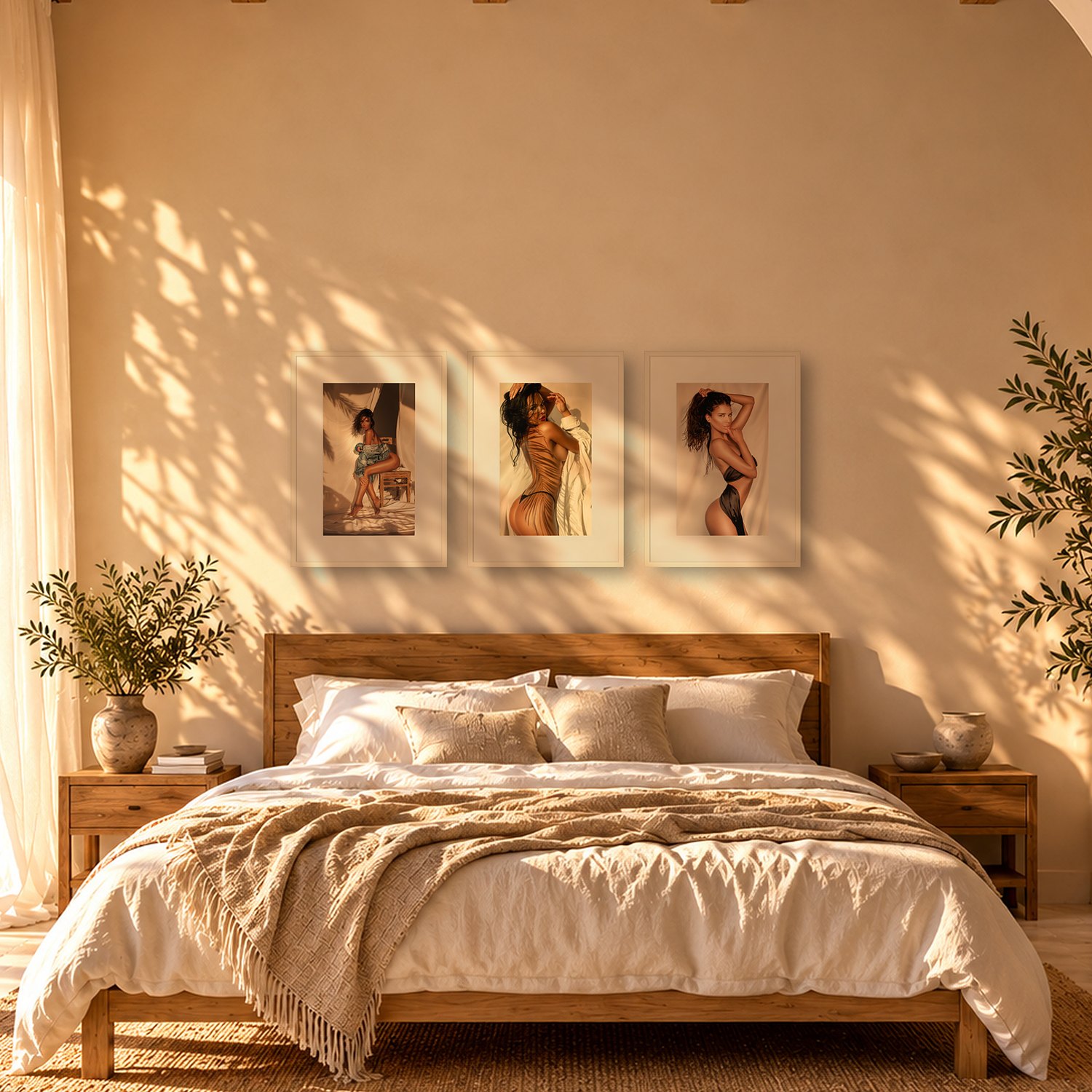 Son Valls 3 Son Valls – color fine art print by Marcus Boéll, framed, shown in a bedroom